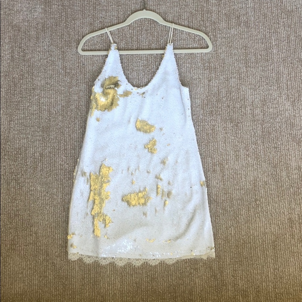 Free people Ivory sequin dress